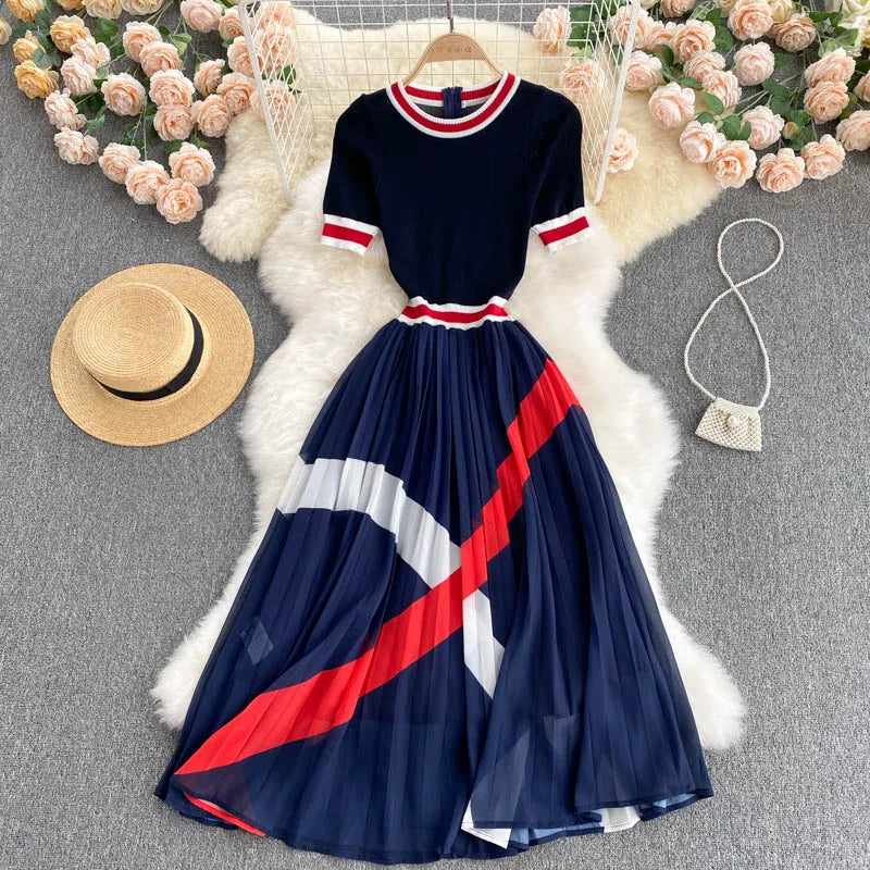 Vestido de Malha com Patchwork - Conforto e Estilo para o Verão