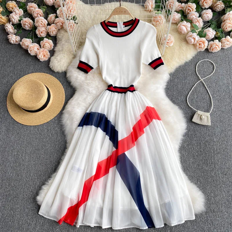 Vestido de Malha com Patchwork - Conforto e Estilo para o Verão