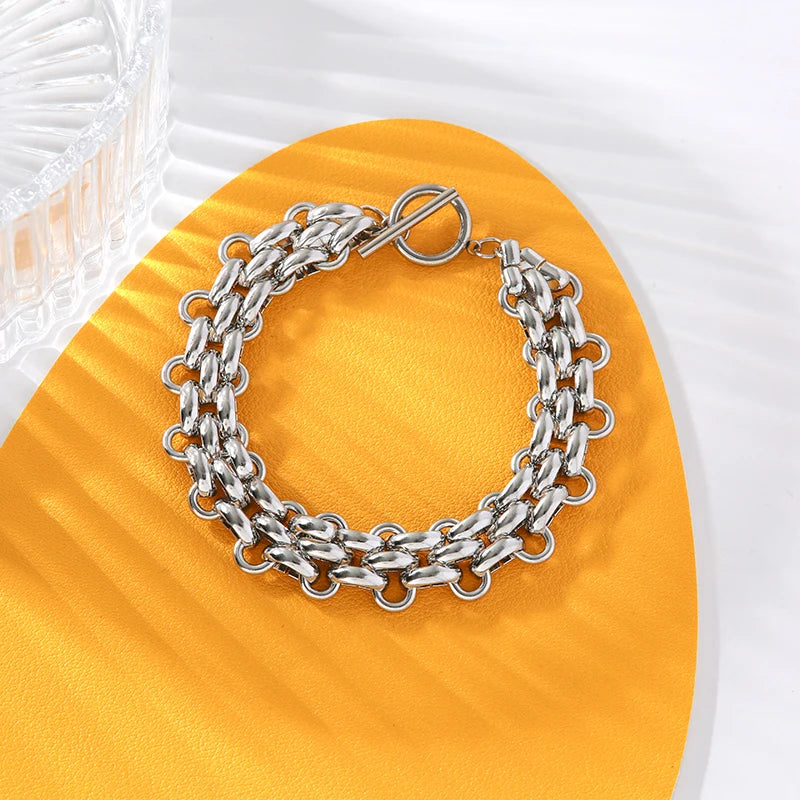 Pulseira Corrente em Aço Inoxidável 316L – Estilo Trendy e Versátil