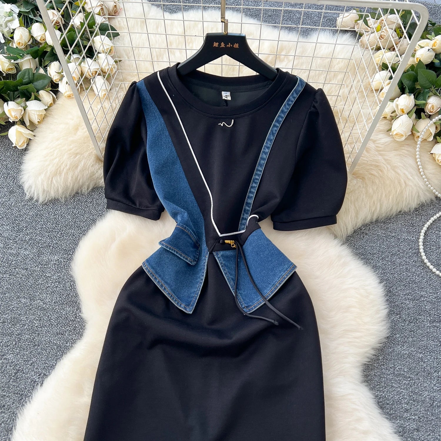 Vestido Elegante Slim com Fenda – Moda Vintage Coreana
