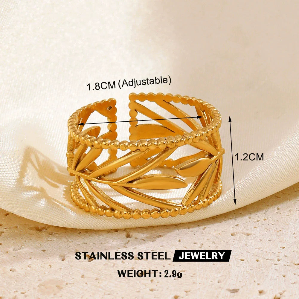 Anel Vintage Irregular em Aço 316L com Banho de Ouro 18K