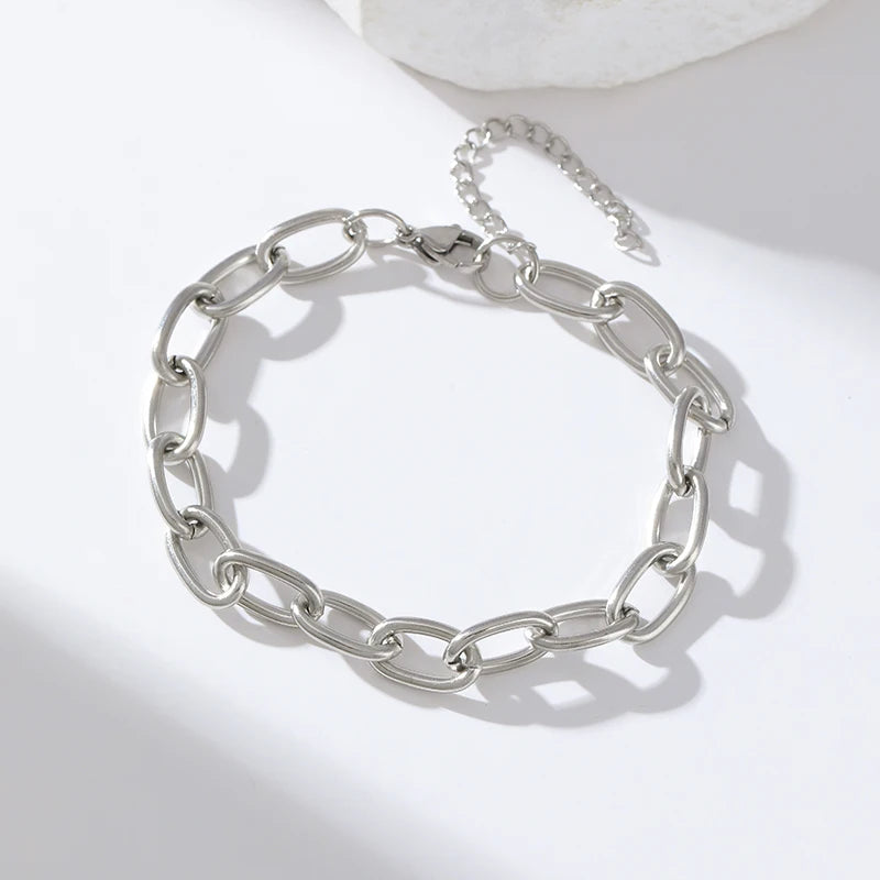 Pulseira Fashion Geométrica em Aço Inoxidável 316L