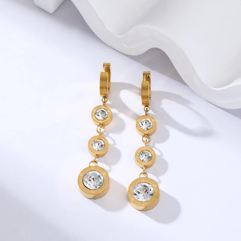 Brincos Femininos em Aço Inoxidável 316L – Gota de Água, Estilo Trendy