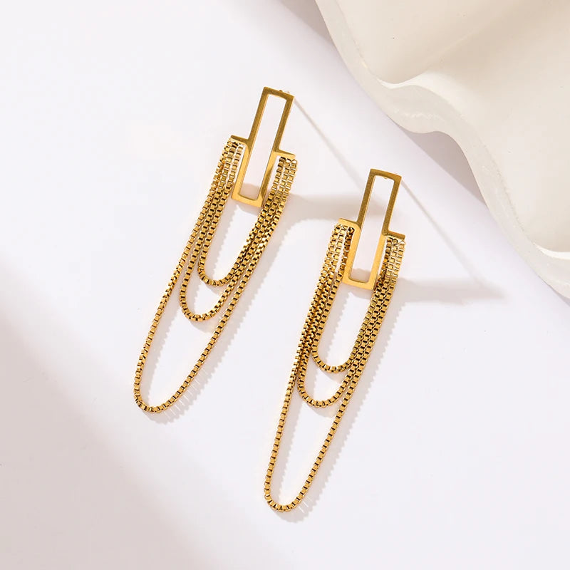 Brincos Femininos em Aço Inoxidável 316L – Gota de Água, Estilo Trendy