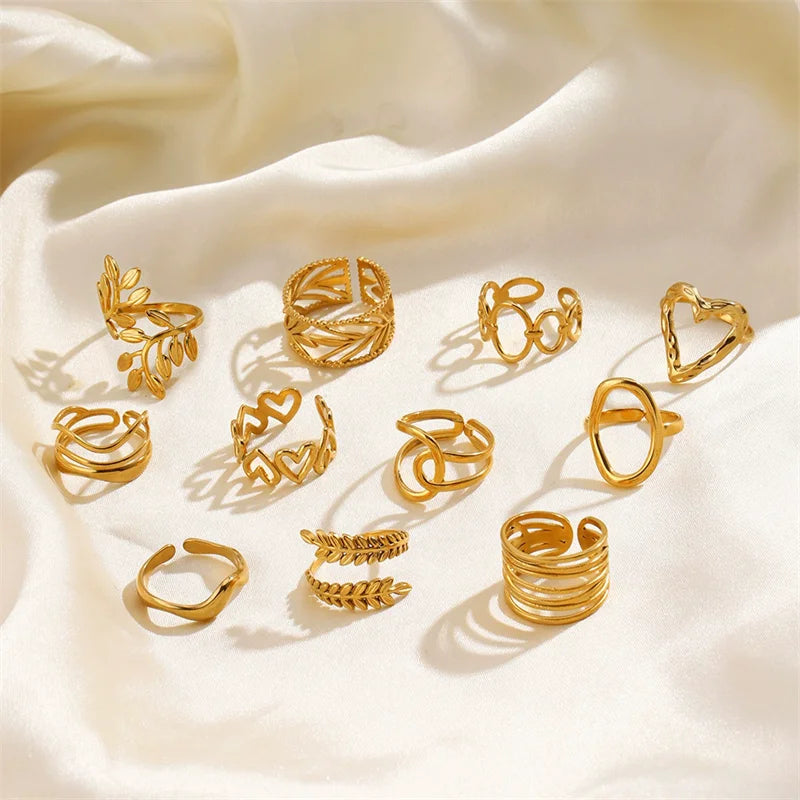 Anel Vintage Irregular em Aço 316L com Banho de Ouro 18K