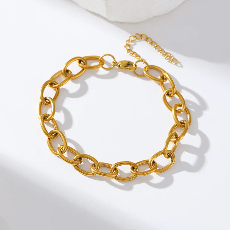 Pulseira Fashion Geométrica em Aço Inoxidável 316L