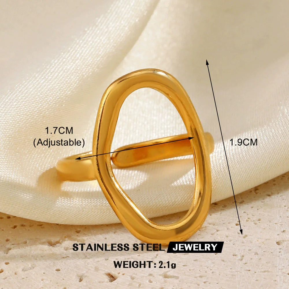 Anel Vintage Irregular em Aço 316L com Banho de Ouro 18K