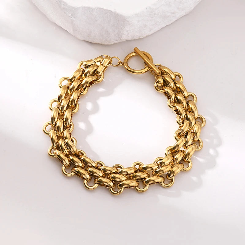 Pulseira Corrente em Aço Inoxidável 316L – Estilo Trendy e Versátil