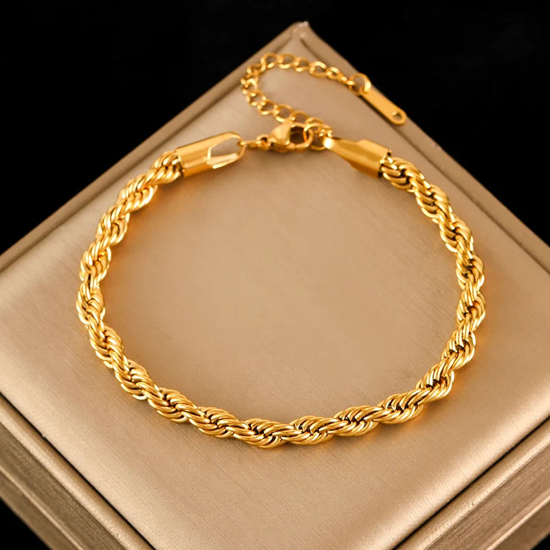 Pulseira Fashion Geométrica em Aço Inoxidável 316L