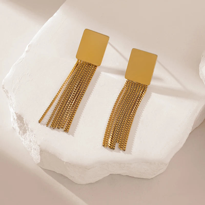 Brincos Femininos em Aço Inoxidável 316L – Gota de Água, Estilo Trendy