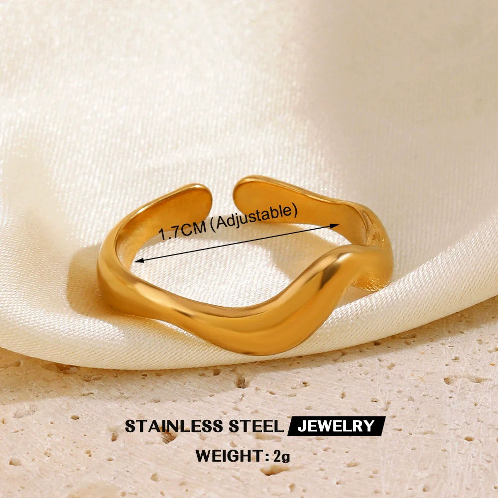 Anel Vintage Irregular em Aço 316L com Banho de Ouro 18K