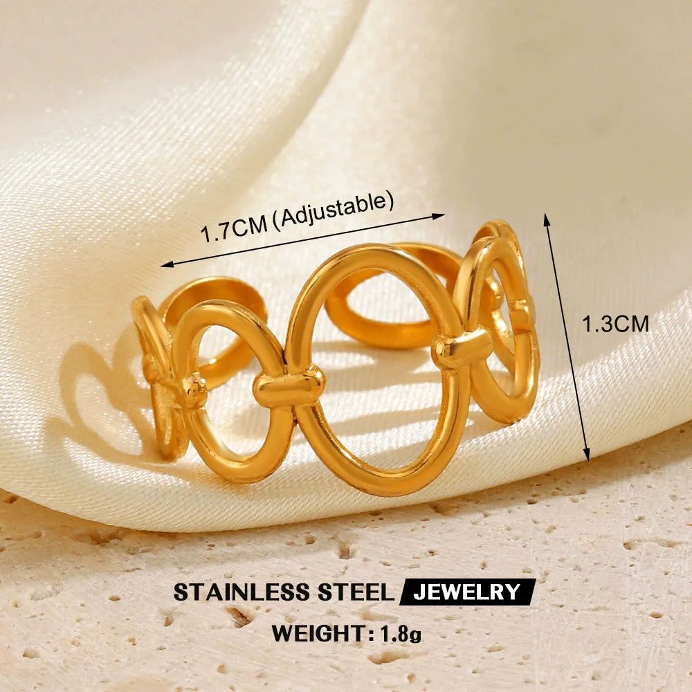 Anel Vintage Irregular em Aço 316L com Banho de Ouro 18K