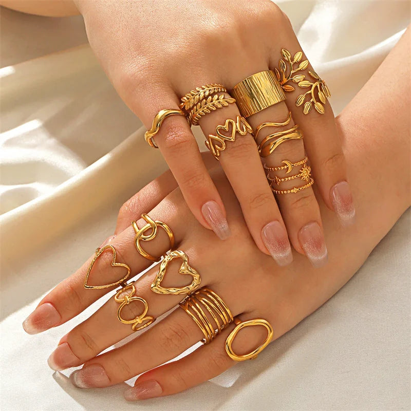 Anel Vintage Irregular em Aço 316L com Banho de Ouro 18K