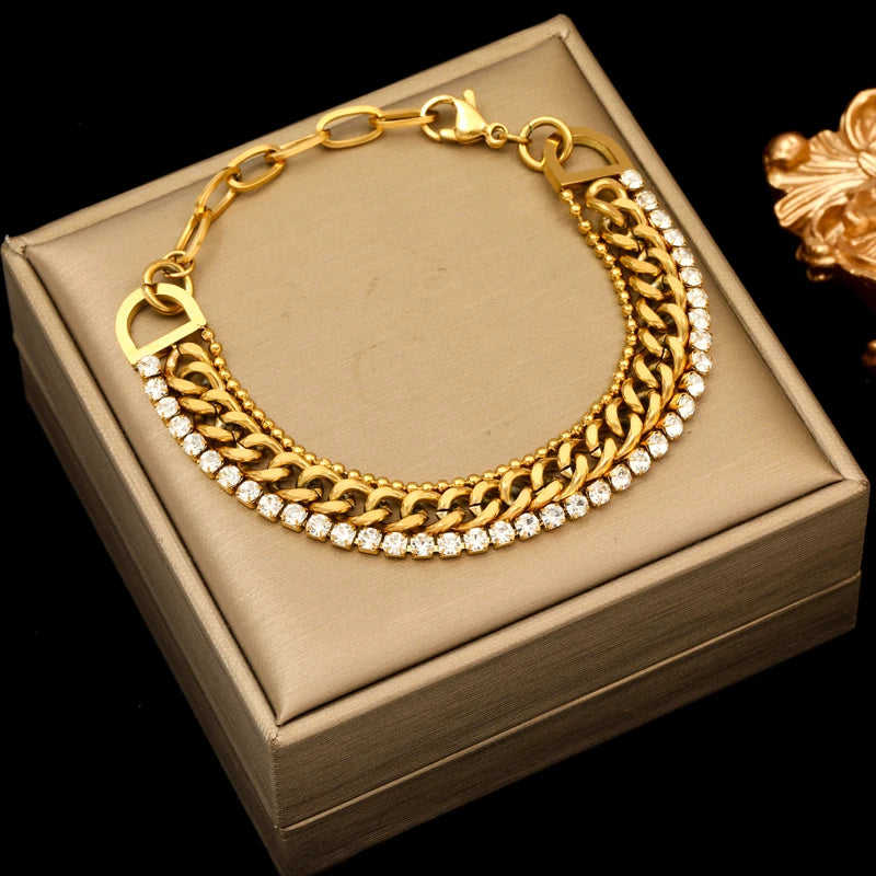 Pulseira Corrente em Aço Inoxidável 316L – Estilo Trendy e Versátil