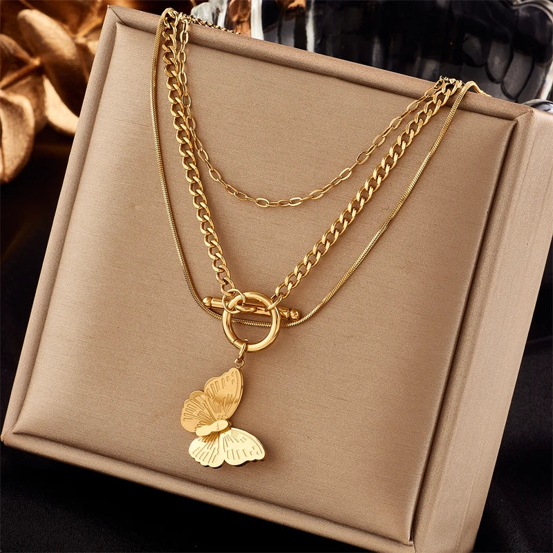 Choker Colar em Aço Inoxidável com Pingente Inseto e Pérola – Estilo Trendy