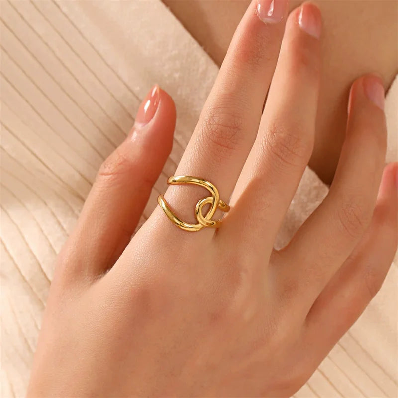 Anel Vintage Irregular em Aço 316L com Banho de Ouro 18K