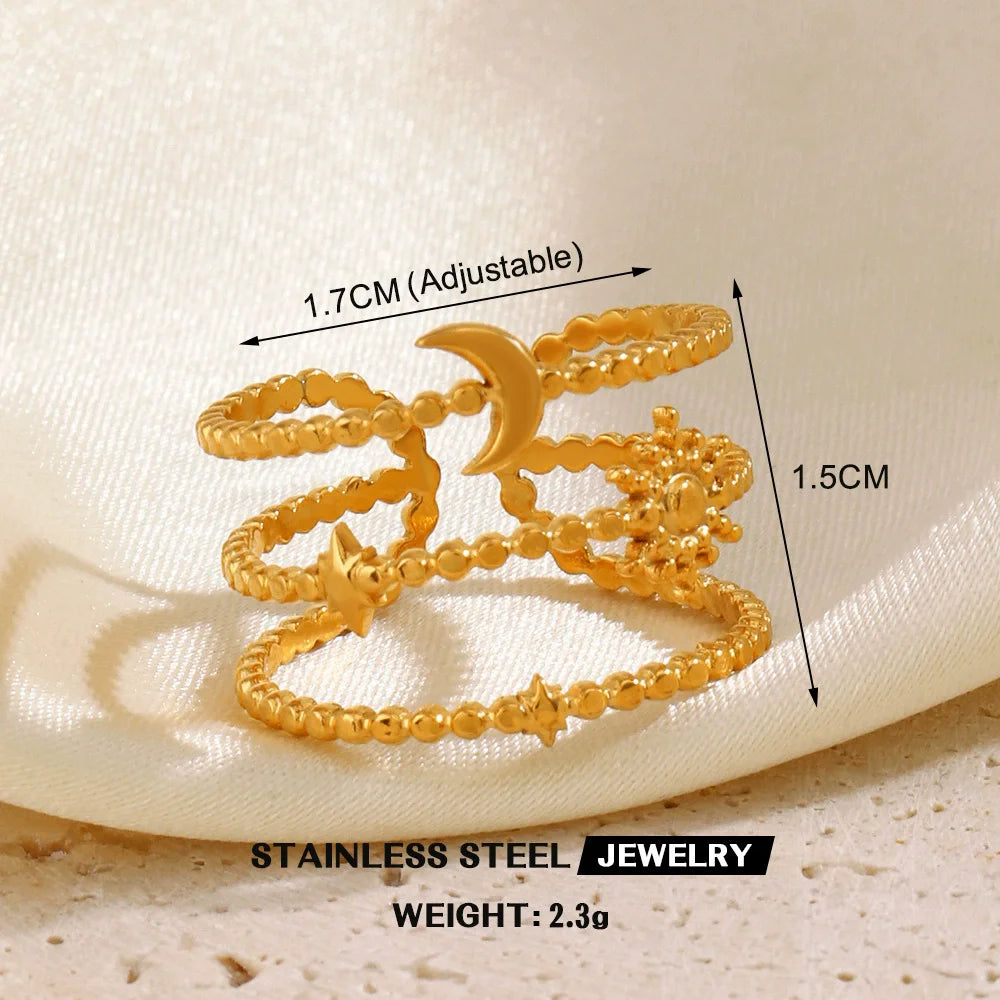 Anel Vintage Irregular em Aço 316L com Banho de Ouro 18K
