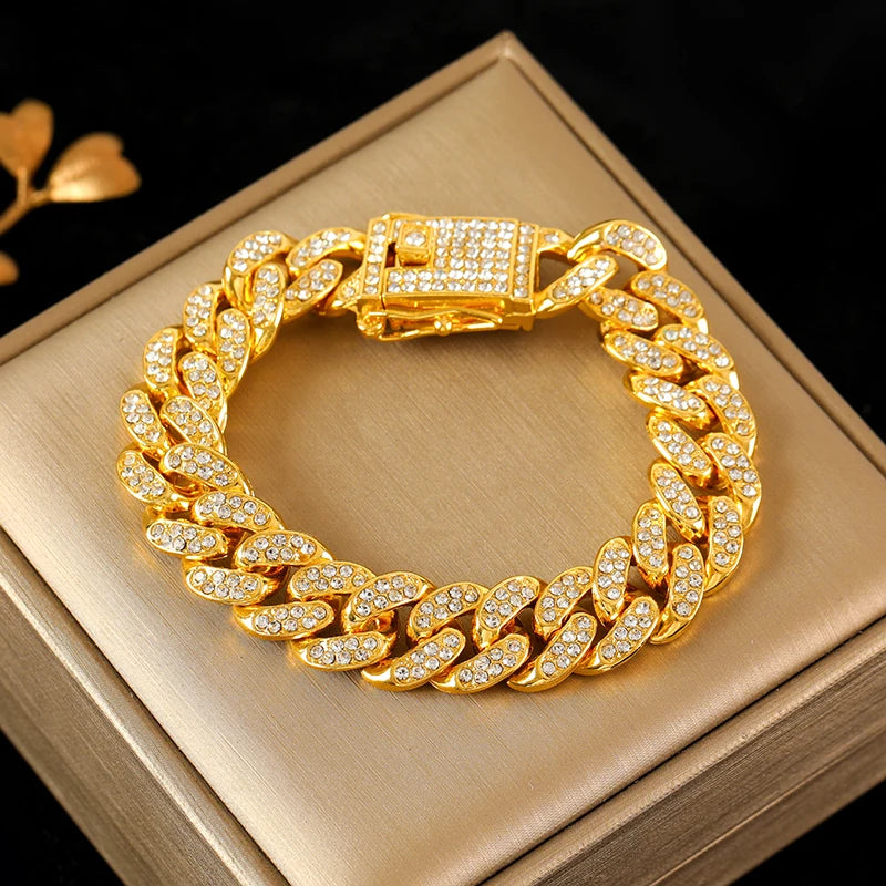 Pulseira Corrente em Aço Inoxidável – Fecho Lagosta Elegante