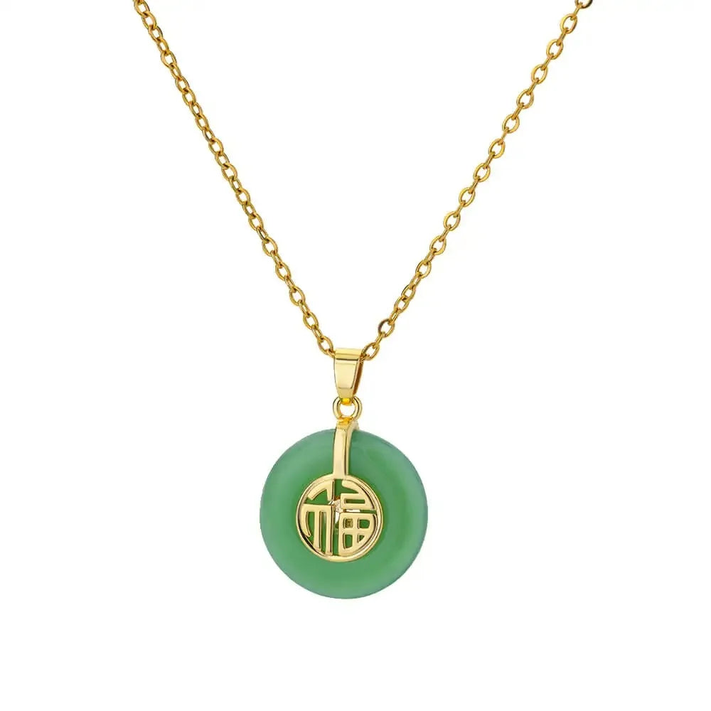 Fashion Stone Opal Oval Necklace For Women Stainless Steel Gold Color Oval Stone Pendant Necklace Wedding Aesthetic Jewelry Gift