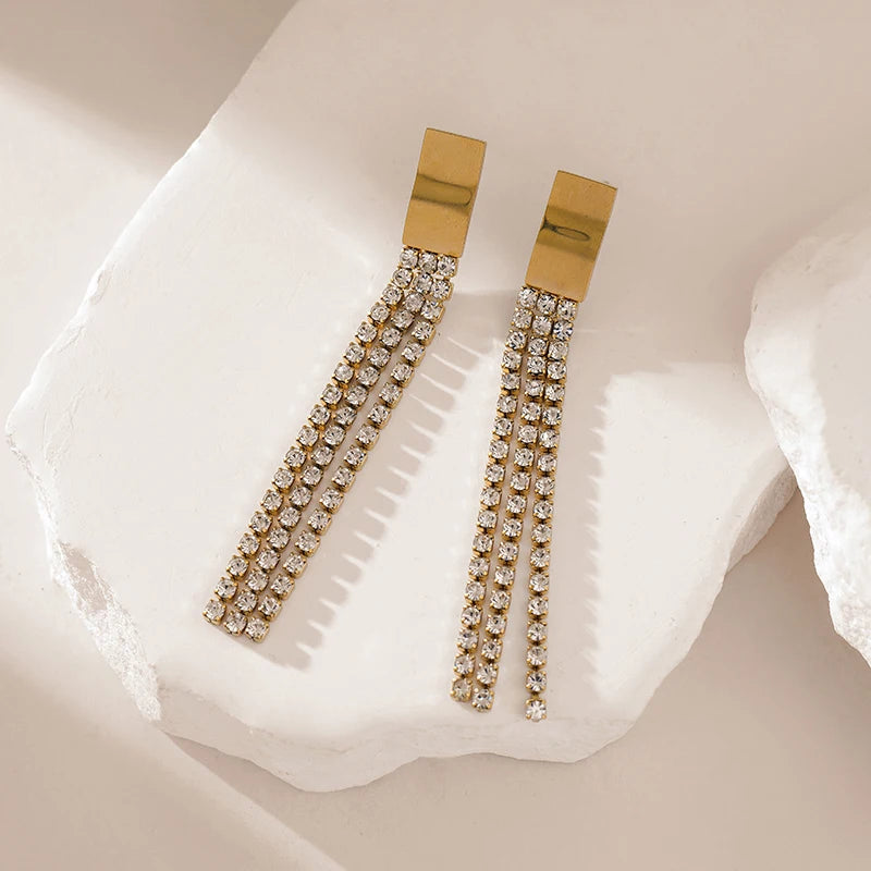 Brincos Femininos em Aço Inoxidável 316L – Gota de Água, Estilo Trendy