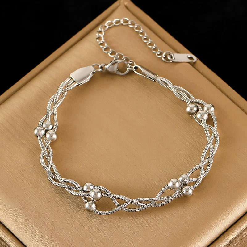 Pulseira Fashion Geométrica em Aço Inoxidável 316L