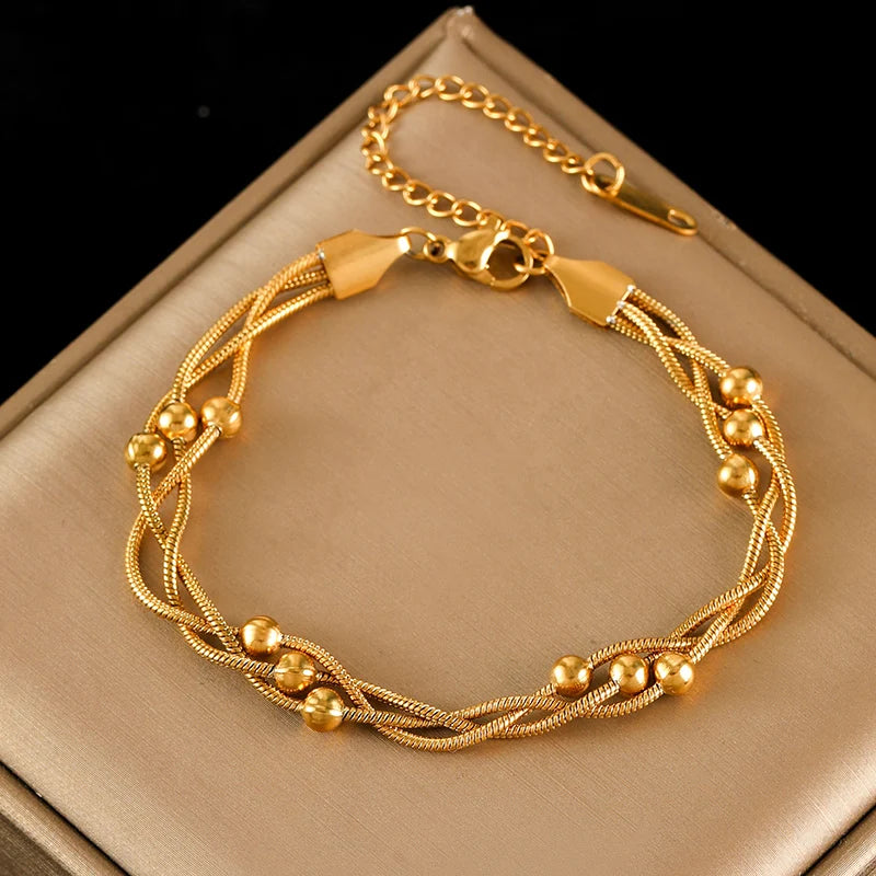 Pulseira Fashion Geométrica em Aço Inoxidável 316L