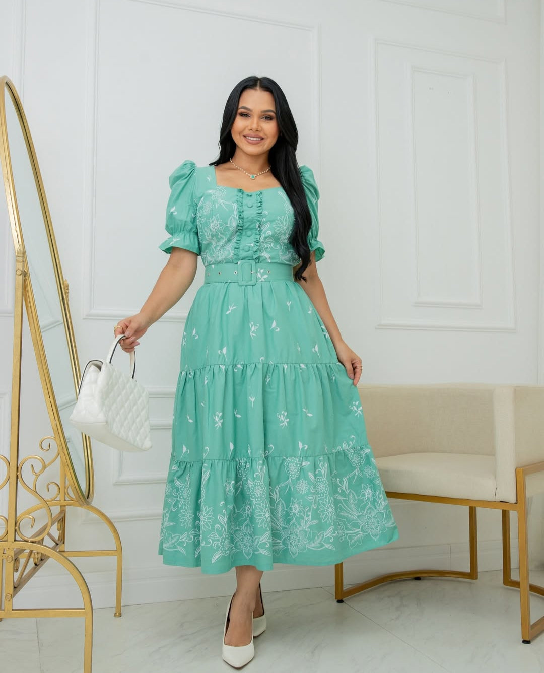 COLEÇÂO FLOREÇA- 2025 Vestido Lase Princesa