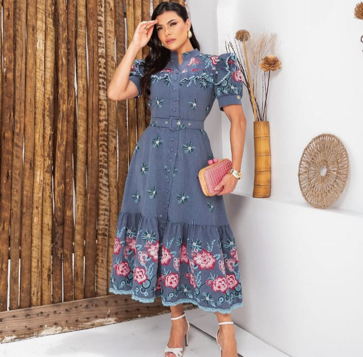Coleçaõ Floreça  👗 Vestido Elegância Cristã – Importado do Brasil ✨