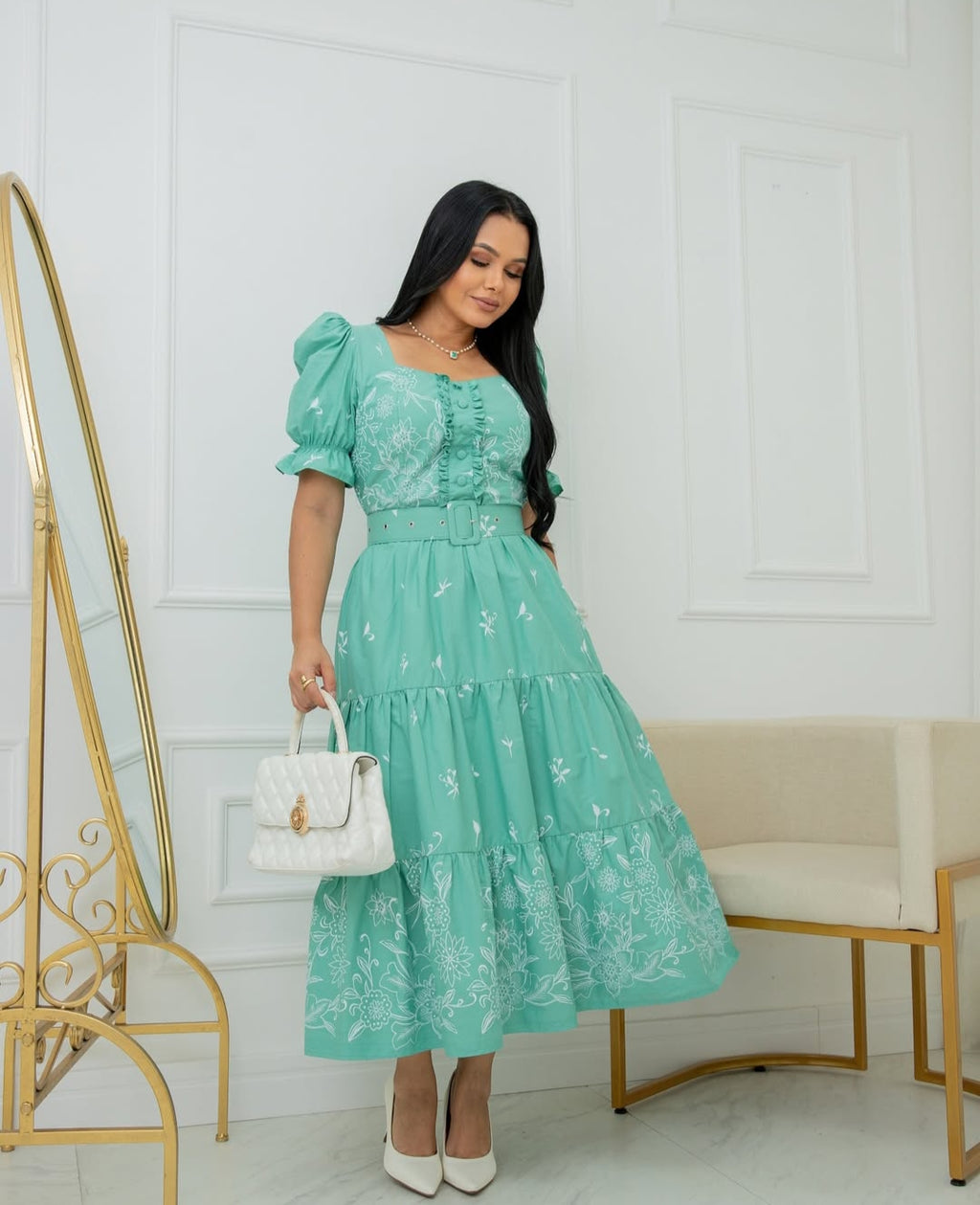 COLEÇÂO FLOREÇA- 2025 Vestido Lase Princesa